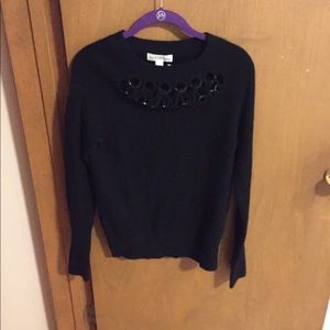 White + Warren Sexy black keyhole sweater